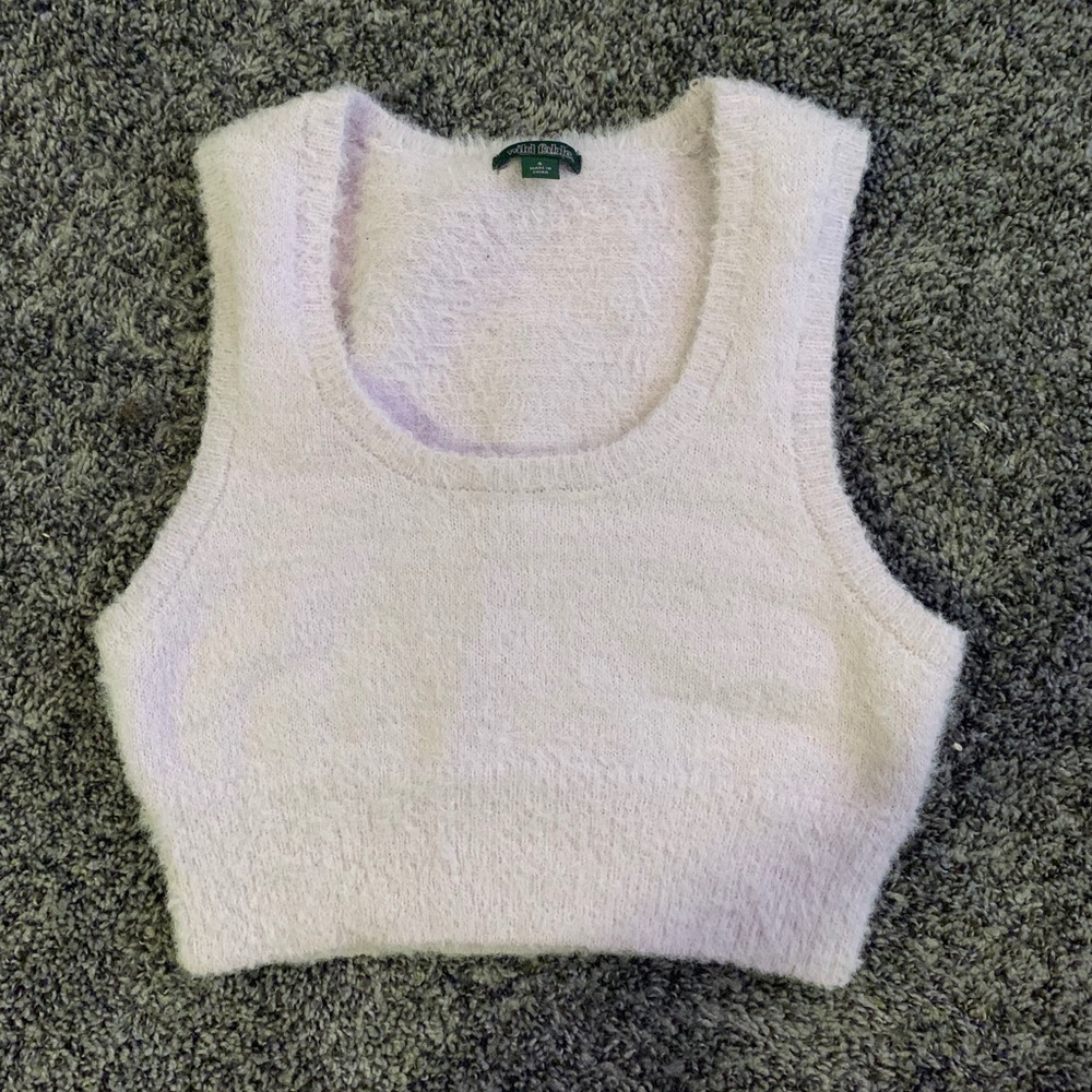 Fuzzy Purple Crop Top